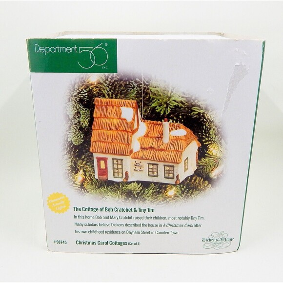 Department 56 Dept Dickens Bob Cratchet & Tiny Tim Cottage Lighted Ornament - Picture 11 of 11